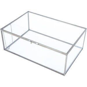 Vintage Glass Box with Lid - Clear Jewelry Glass Display Box